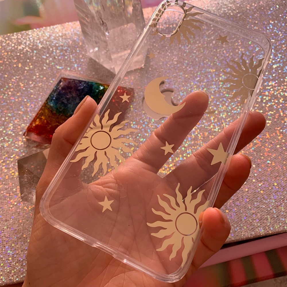 iPhone XS Max clear sun and moon phone case